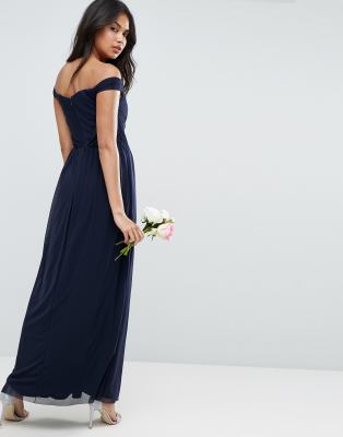 ruched mesh maxi dress