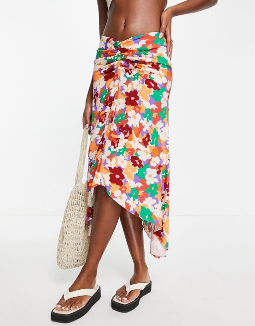 Asos ruched midi skirt best sale