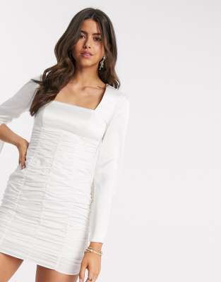 white split sleeve dress