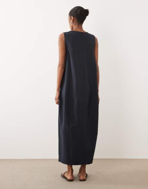sachin and babi light blue dress ASOS High Neck Pleated Long Sleeve Skater Maxi Dress With Embroidery in Blue main image 0