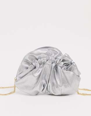 silver grey clutch bag uk