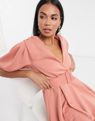 asos pink silk dress