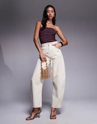 Asos Design Ruched Side Bandeau Bodysuit