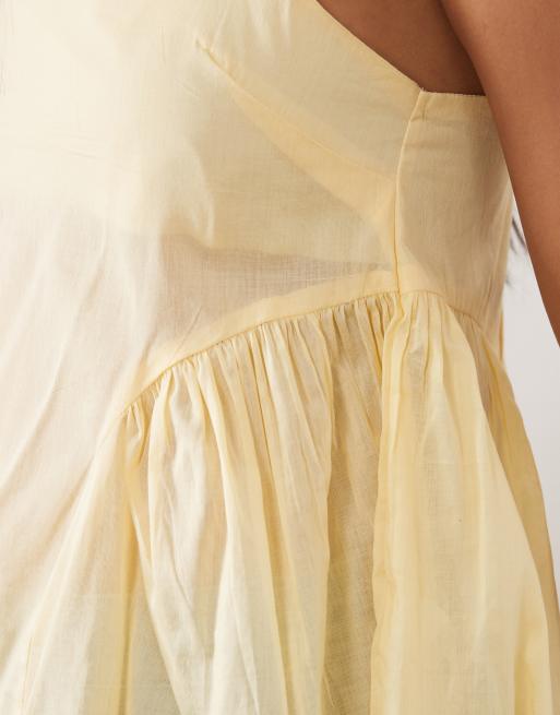 ASOS DESIGN ruched side cami in buttermilk, 3 of 4