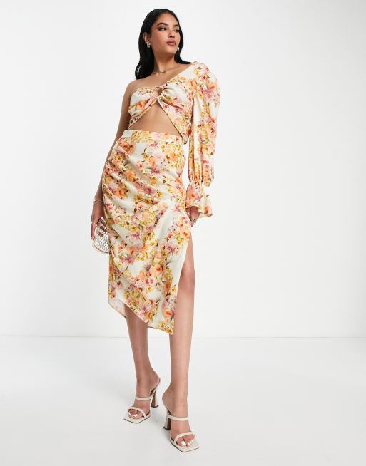 Asos floral midi sales skirt