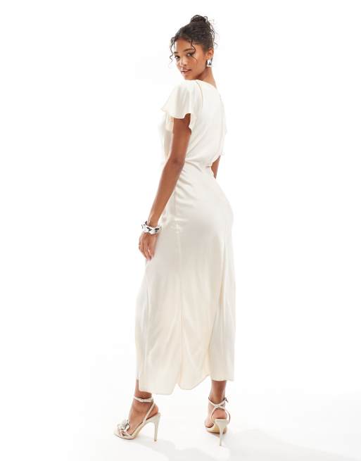 wrap dress night out Whirl The Night Away Wrap Dress In Champagne