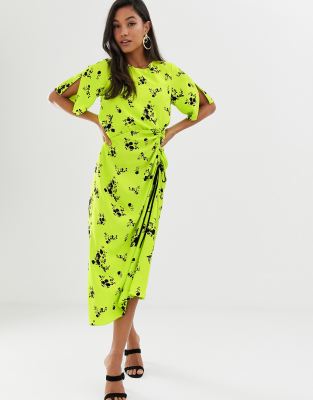 asos neon green dress