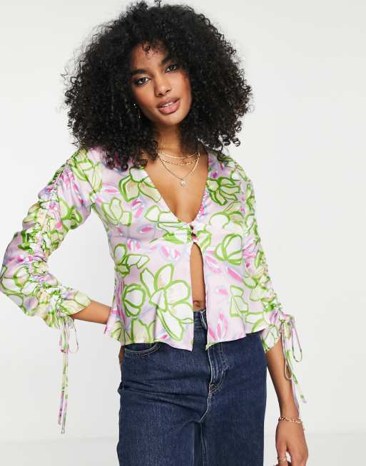 Asos best sale pink blouse