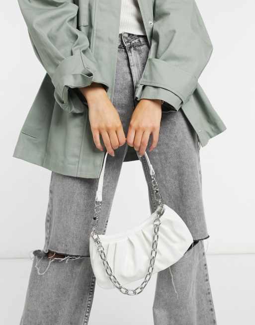 White Detachable Chain Shoulder Bag