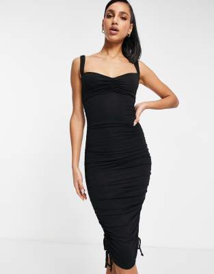 black bodycon midi