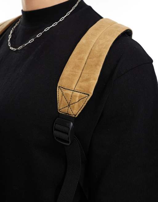 ASOS DESIGN Rucksack aus Canvas in Hellbraun