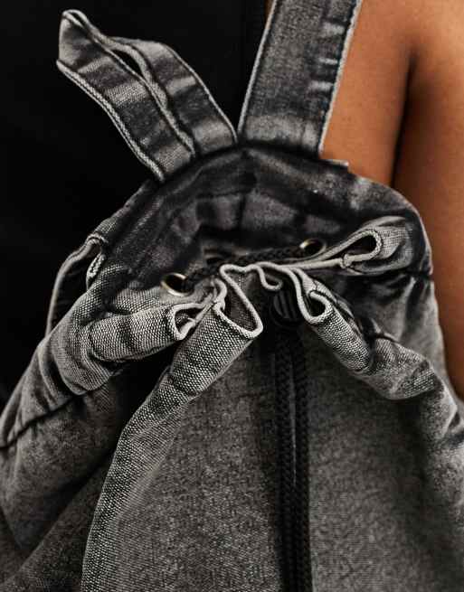ASOS DESIGN Rucksack aus Canvas in verwaschenem Schwarz ASOS
