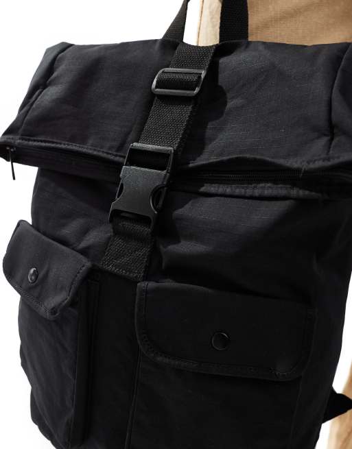 ASOS DESIGN – Rucksack in Schwarz mit mehreren Taschen, 3 von 4