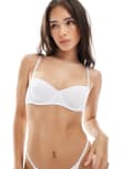 [ASOS DESIGN] ASOS DESIGN Rue rib underwired bra in white 36D WHITE