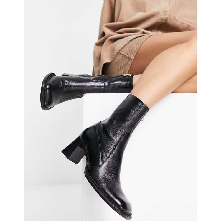 Asos design realm 2024 leather mid ankle boots