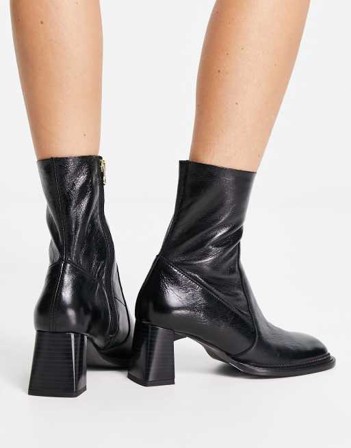 Asos design realm clearance leather mid ankle boots