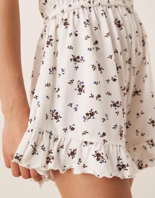 Asos Design Ruffle Bandeau Romper In White