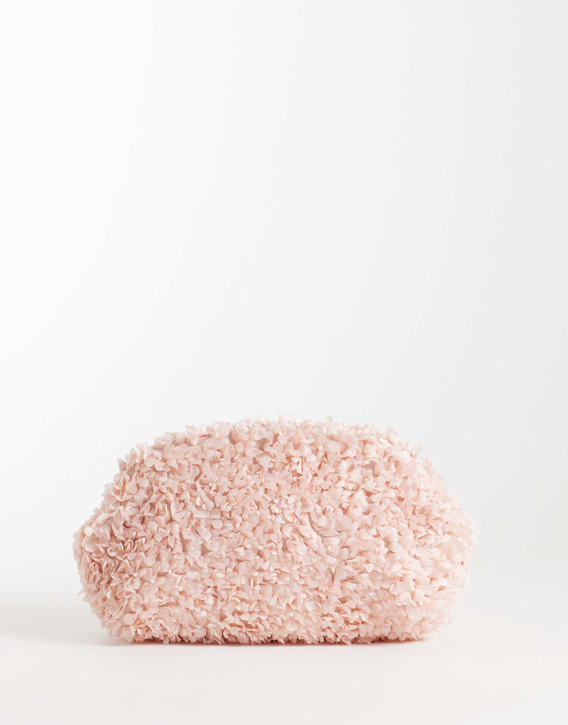 asos design ruffle clutch bag in pink