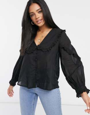 asos black blouse