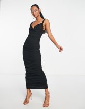 Fashionkilla sculpted scoop neck maxi dress in black | ASOS