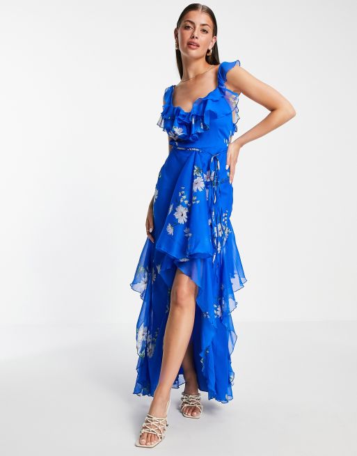 Asos ruffle dress best sale