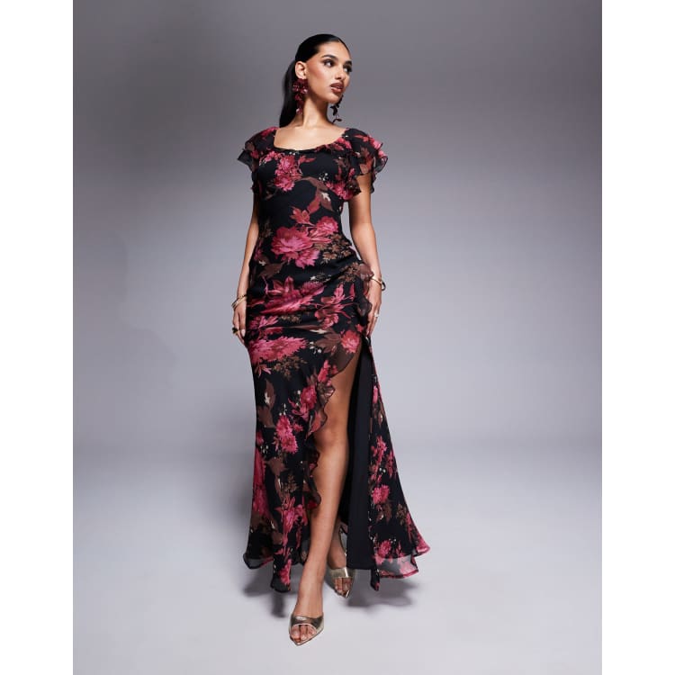 herlipto Slit Sleeve Floral Print Dress - メルカリ