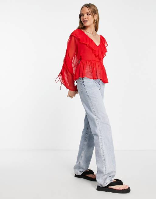 Asos store red blouse