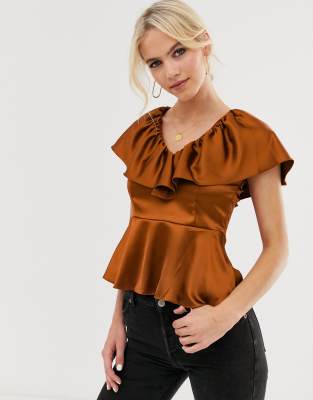 ruffle front top