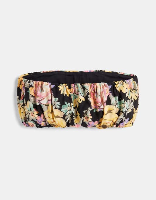 ASOS DESIGN ruffle hem micro bandeau in floral print - part of a set, 6 of 7