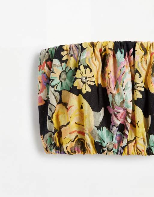 ASOS DESIGN ruffle hem micro bandeau in floral print - part of a set, 7 of 7