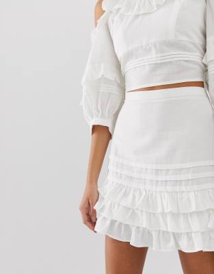 ASOS DESIGN ruffle hem mini skirt two 