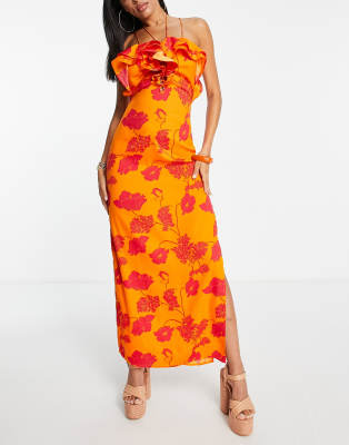 floral long gown design