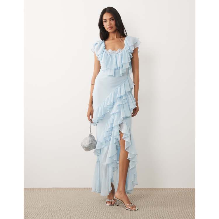 asos lace dress blue ASOS Design - Maxi Dress - Women - Polyester - 6 US
