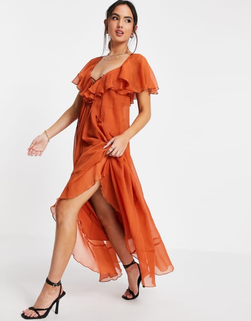 knee length dresses for ladies Lace Tie Front Midi Dress – ititaboutique main image 0