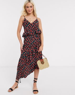 red floral co ord