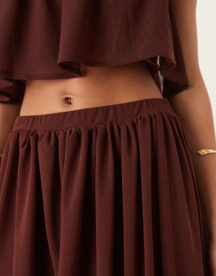 Asos Design Ruffle Mini Skirt With Asymmetric Hem