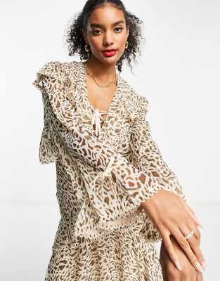 2 in 1 shop leopard print plunge dress