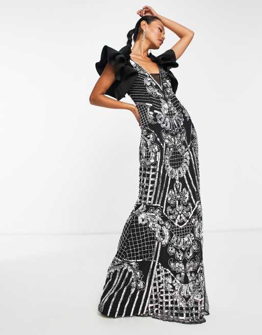 Gown black and on sale silver