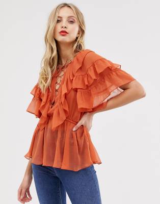 ruffle sleeve top