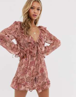 asos pink playsuit