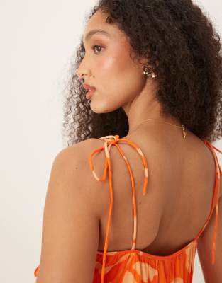 Asos Design Ruffle Tiered Mini Dress