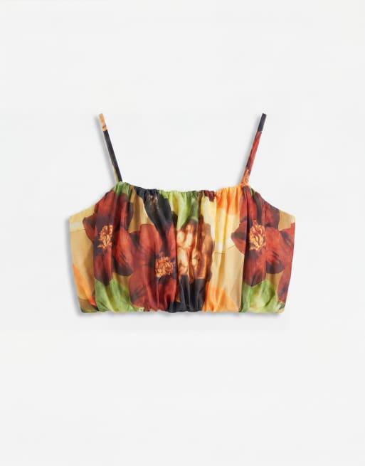ASOS DESIGN ruffle top co-ord in tropical print, 5 of 8