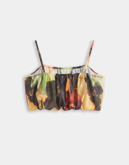 ASOS DESIGN ruffle top co-ord in tropical print, 6 of 8