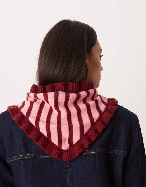 ASOS DESIGN ruffle triangle with stripes in multi, 3 of 3