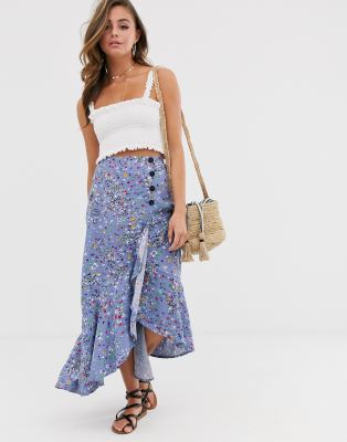 ruffle wrap maxi skirt