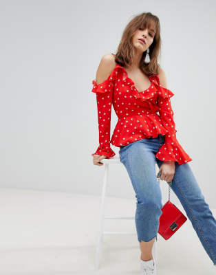 asos red top