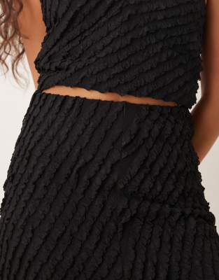 Asos Design Ruffled Hot Pant Shorts In Black