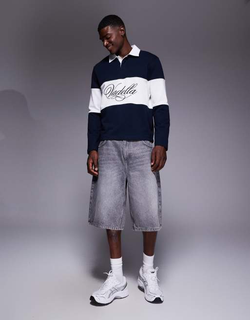 ASOS DESIGN – Rugby-Hemd in Marineblau mit Stickerei auf der Brust, 2 von 5
