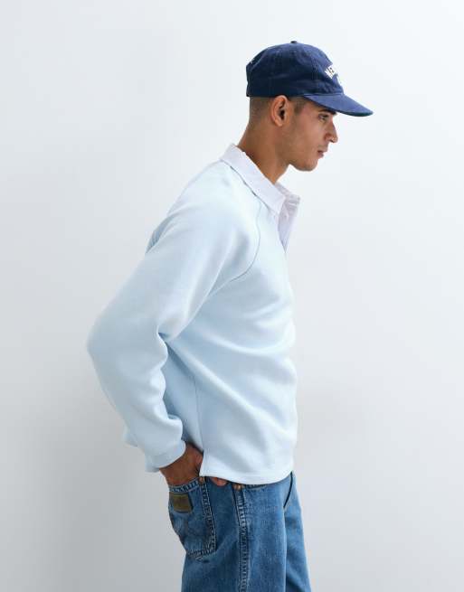 ASOS DESIGN rugby relaxed à manches raglan bleu clair, 5 de 5