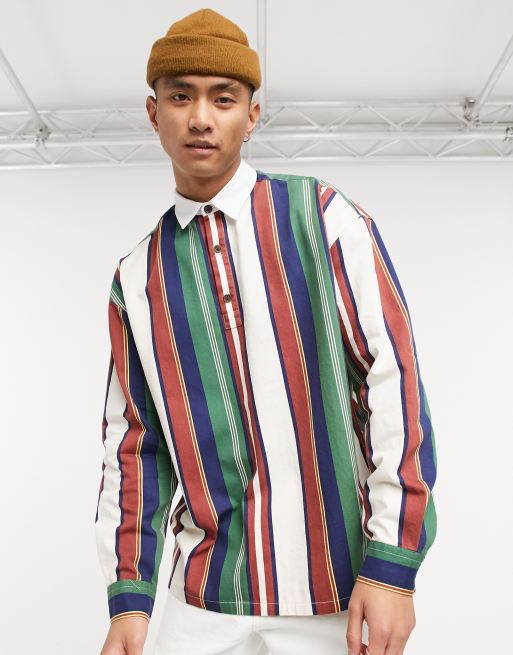ASOS DESIGN rugby shirt in vintage 90s retro stripe | ASOS